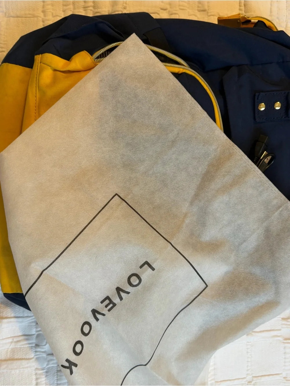 Lovevook Navy and Yellow Two-Tone Backpack